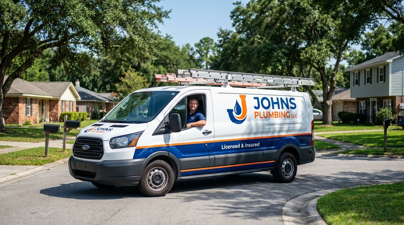 Johns Plumbing LLC service van in Catasauqua, PA